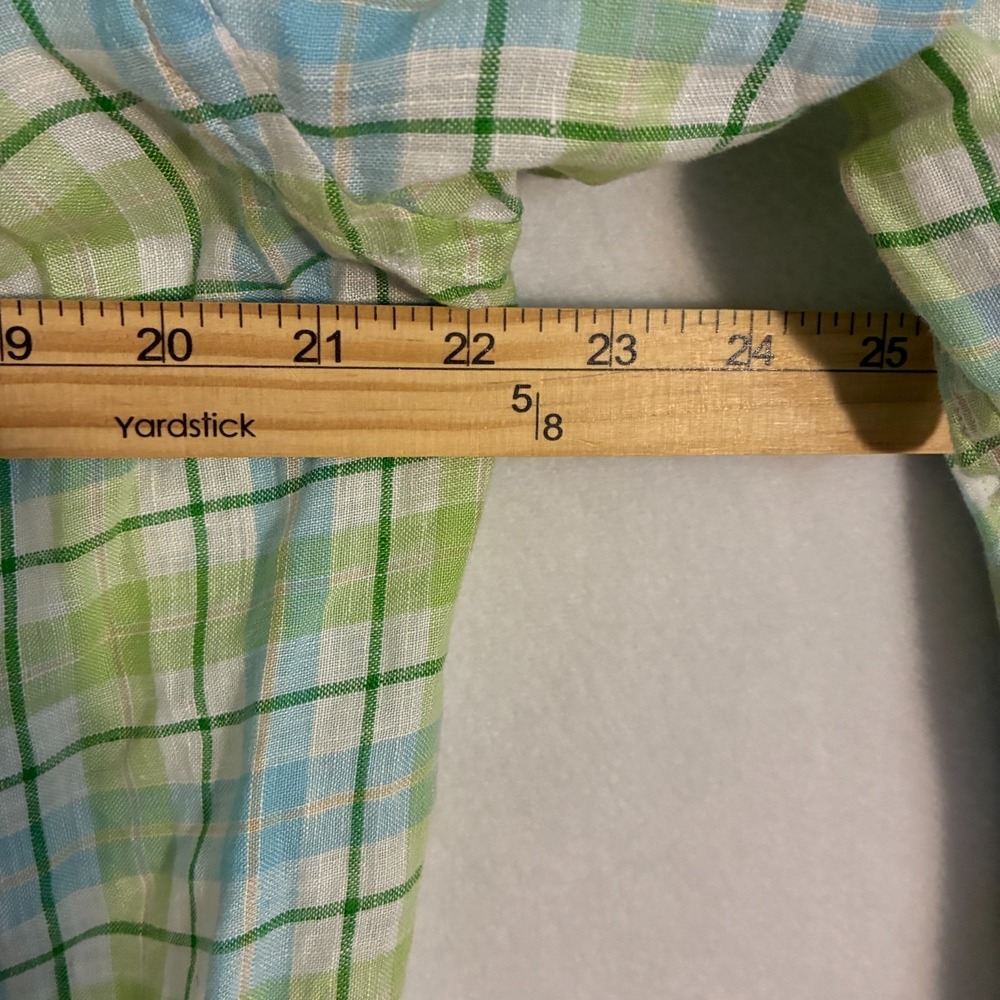 Vineyard Vines Linen Murray Shirt Mens M Plaid Button Down Lightweight Preppy - Picture 5 of 7